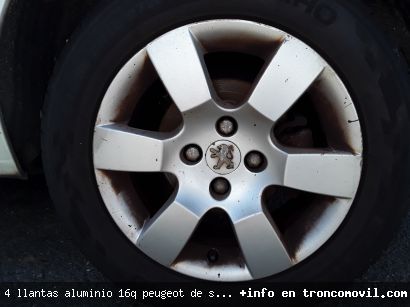 4 LLANTAS ALUMINIO 16" PEUGEOT DE SEGUNDA MANO