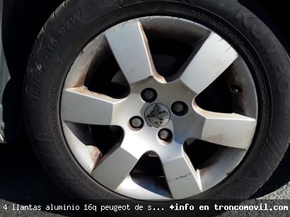 4 LLANTAS ALUMINIO 16" PEUGEOT DE SEGUNDA MANO - foto3